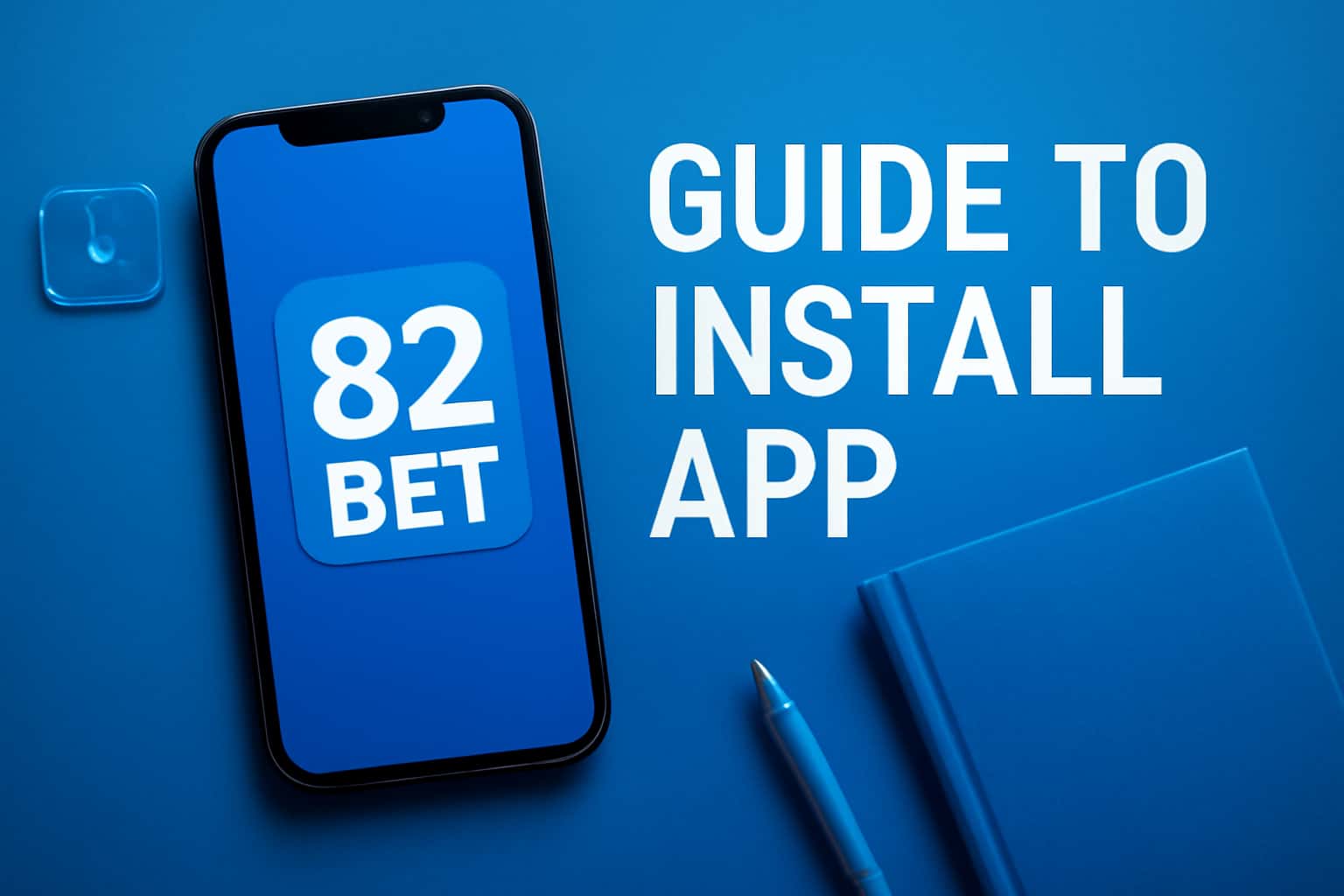 Informational graphic depicting the installation process for the 82 Bet app.