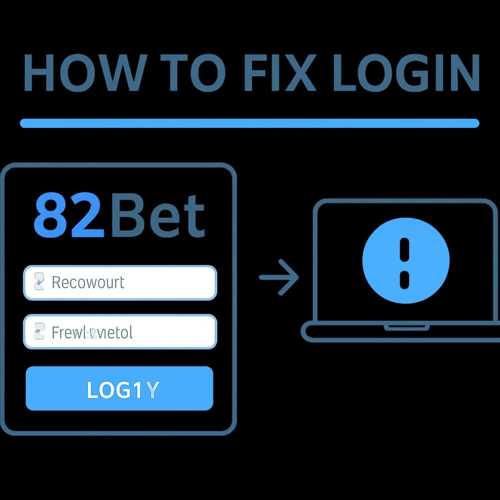 Diagram illustrating steps to fix 82 Bet login issues.