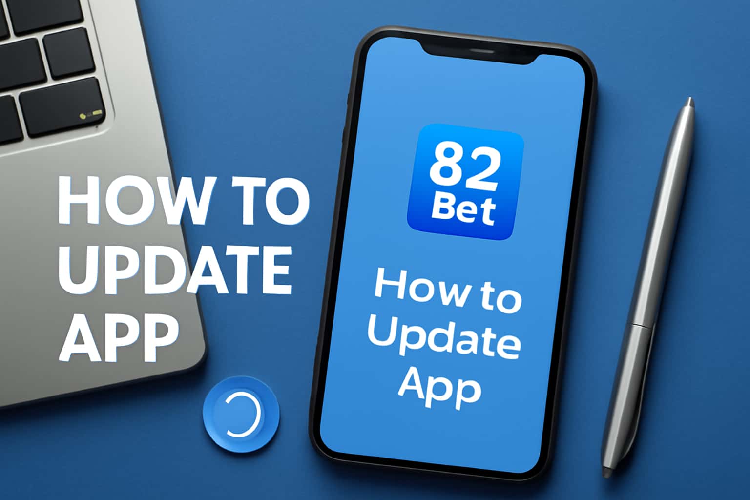 An informative scene detailing the update process of the 82 Bet app, featuring the title.
