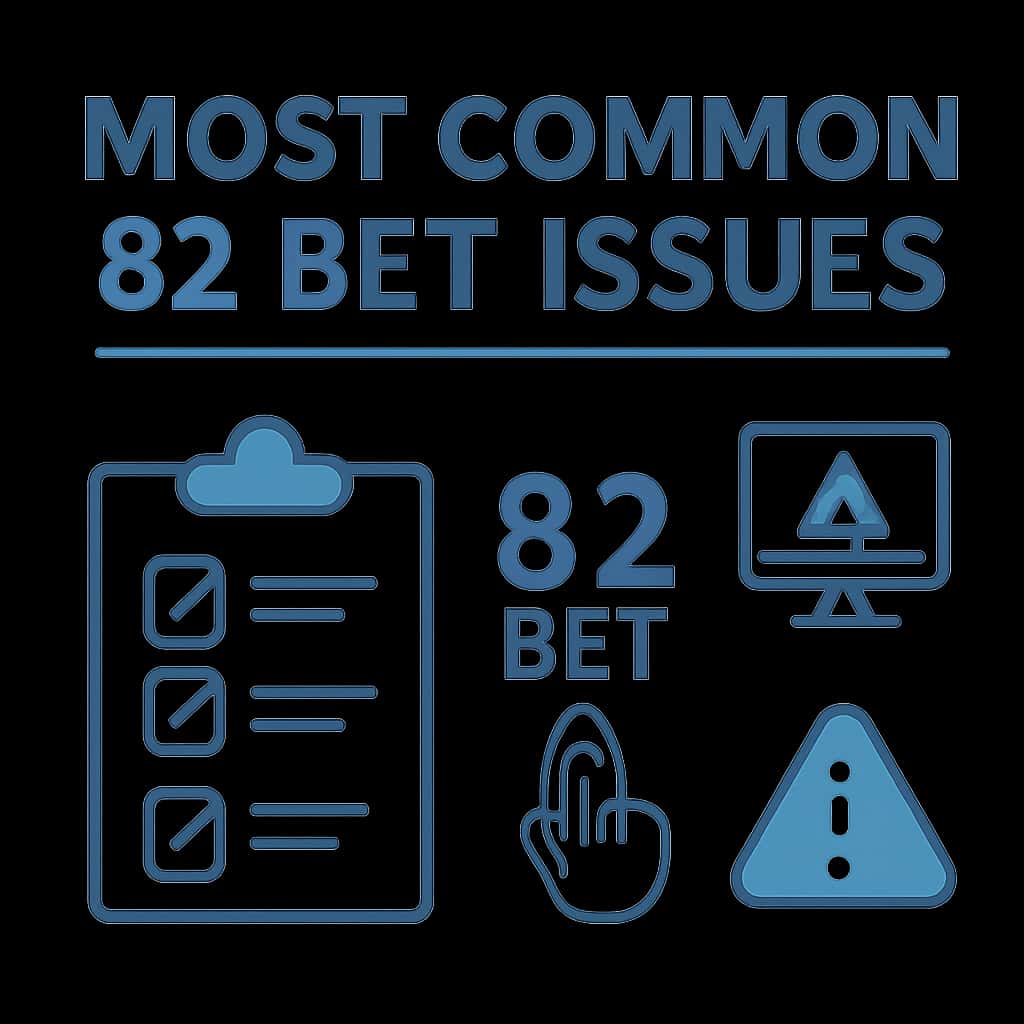 Illustration showing common issues with the 82 Bet app.